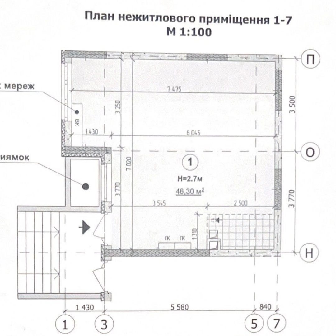 Office for rent. 1 room, 47 m², 1st floor/25 floors. Pchilki Oleny, Kyiv. 