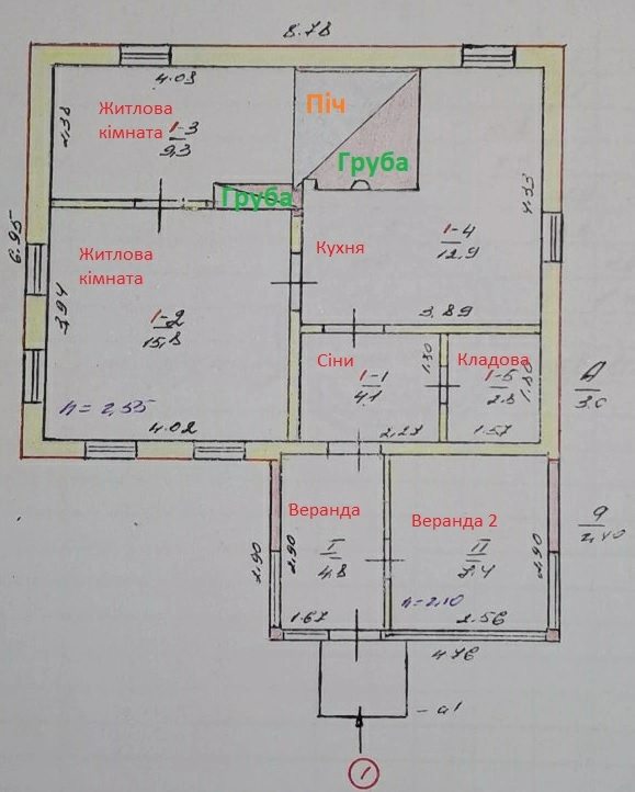 Продаж будинку. 2 кімнати, 61 m², 1 поверх. 14, Польова, Чернігівська область. 