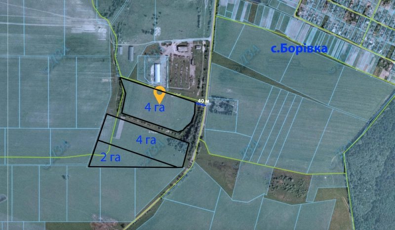 Agricultural land for sale. S.Borovka, Makarov. 