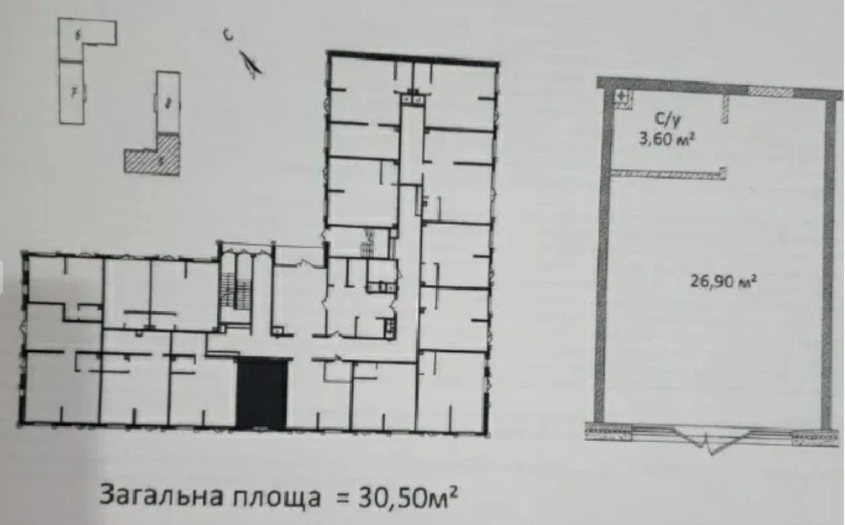 Продаж комерційного приміщення 30 m², 1 пов./14 поверхів. Варненская ул., Одеса. 