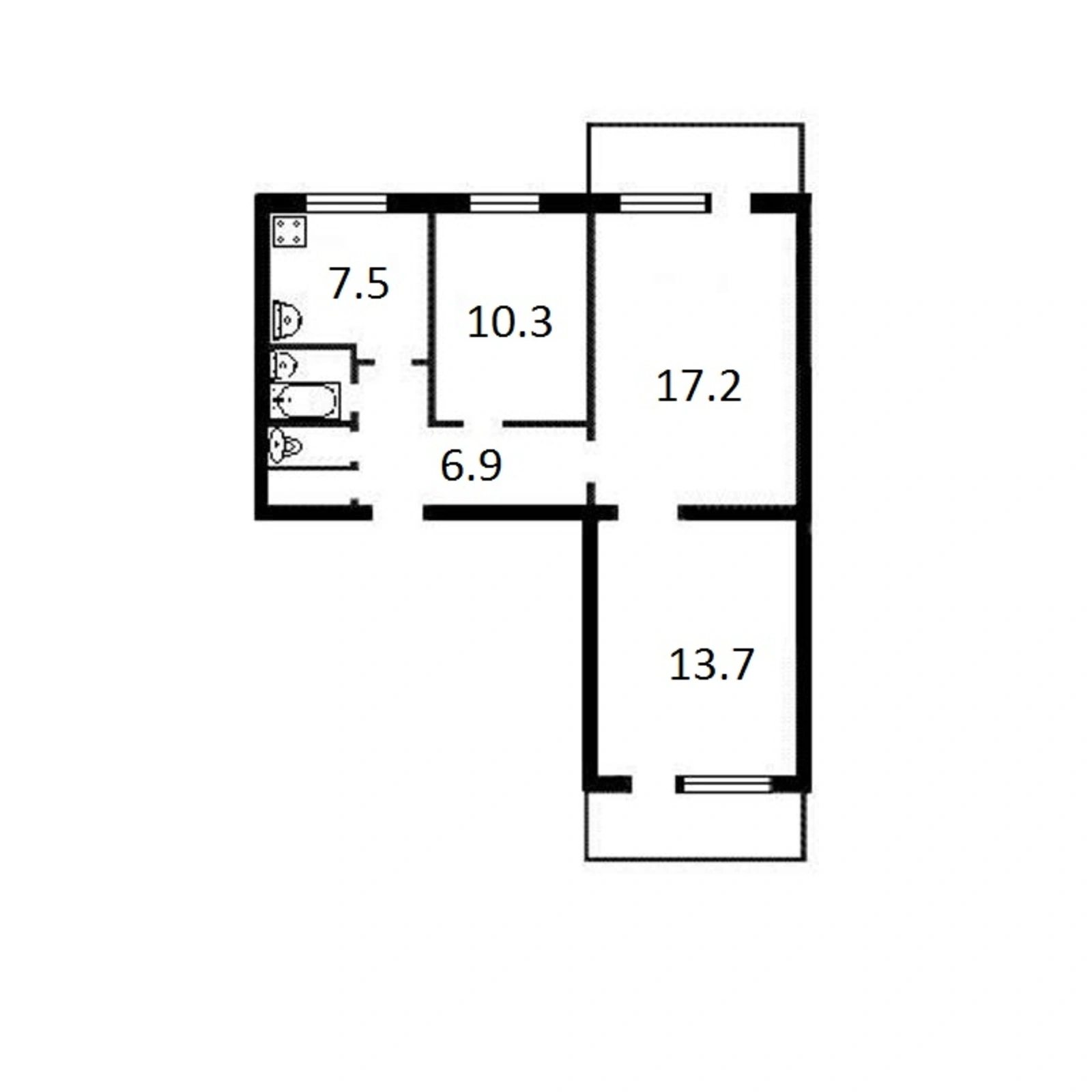 Продаж квартири 3 кімнати, 65 m², 8 пов./9 поверхів. 19, Кибальчича вул., Київ. 