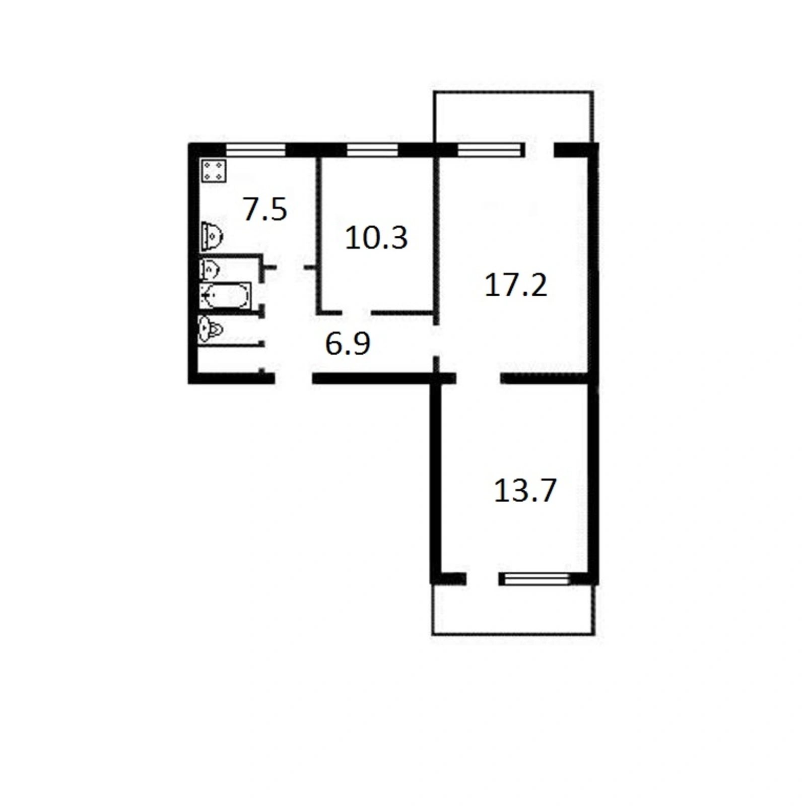 Продаж квартири. 3 rooms, 65 m², 8th floor/9 floors. 19, Кибальчича вул., Київ. 