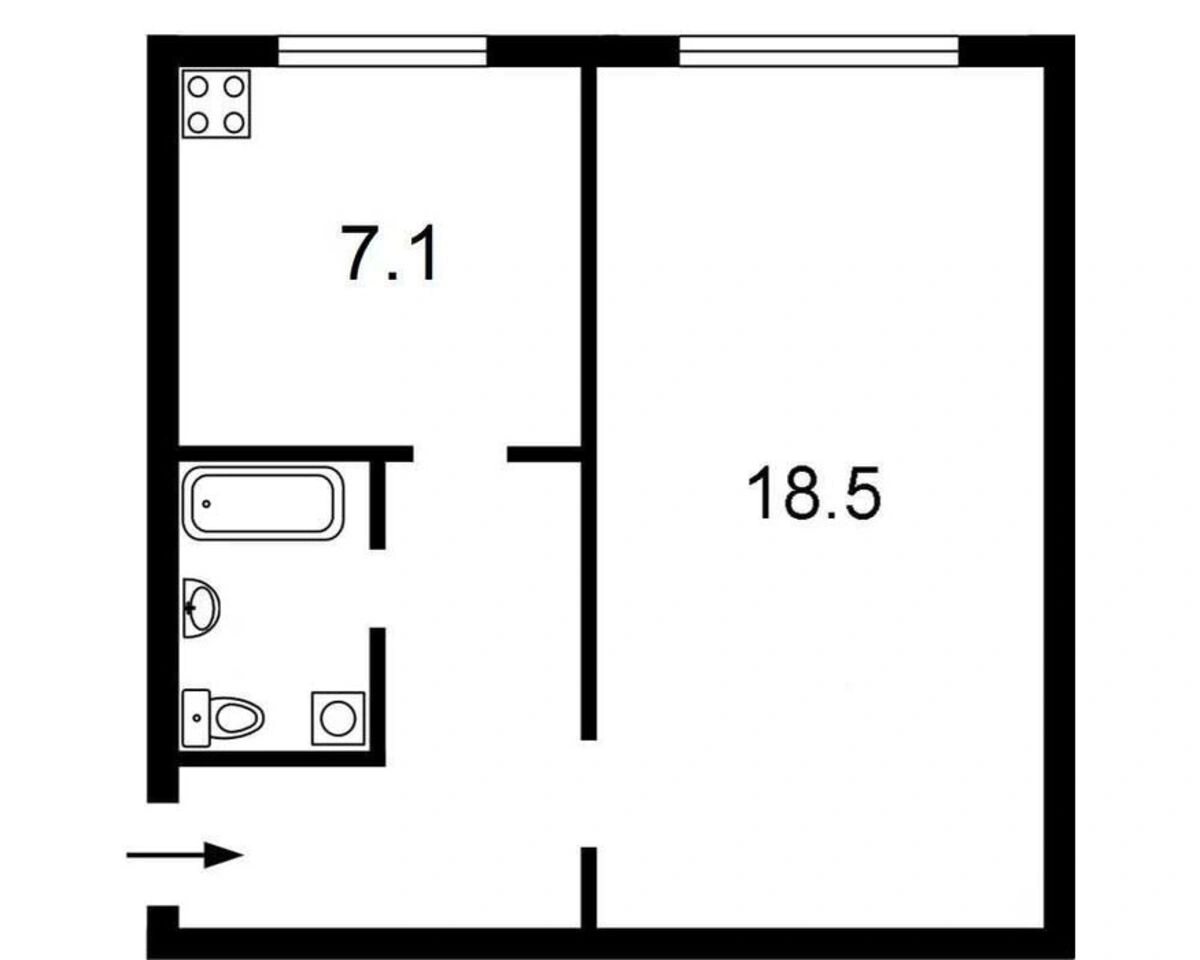 Apartments for sale 1 room, 35 m², 1st fl./9 floors. 59, Sichovyh Strliltsiv 59, Kyiv. 