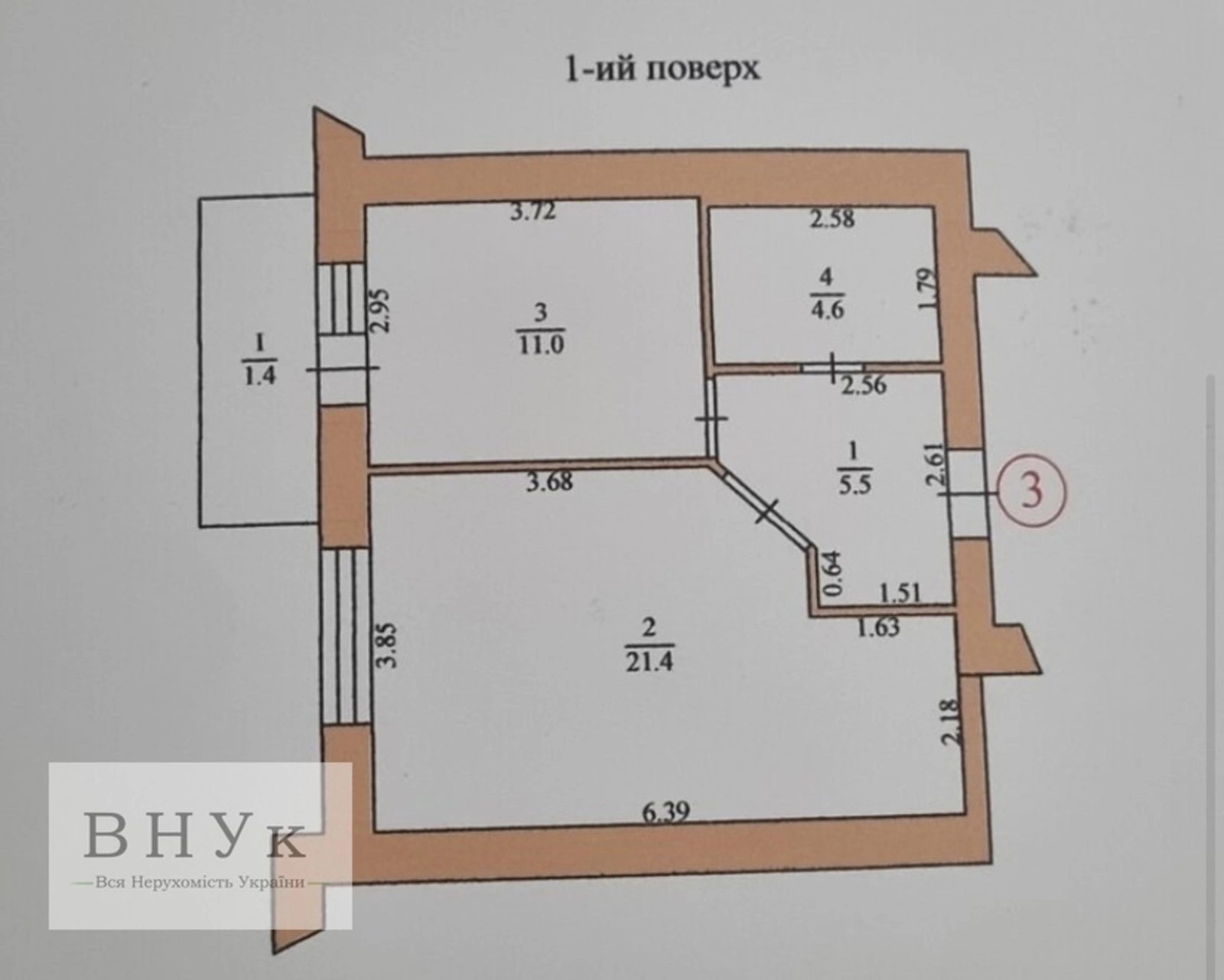 Apartments for sale 1 room, 43 m², 1st fl./8 floors. Krushelnytskoyi S. vul., Ternopil. 