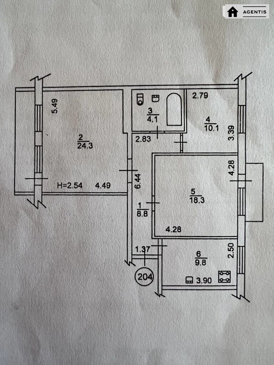 Apartment for rent 2 rooms, 79 m², 6th fl./9 floors. Feodosiyska 4, Kyiv. 