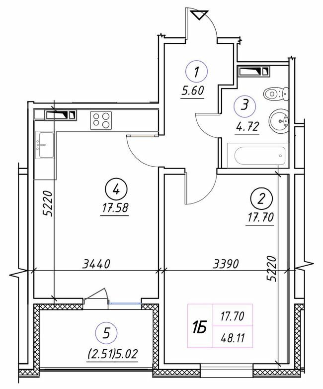 Продажа квартиры. 1 room, 48.1 m², 10th floor/25 floors. 54, Ревуцкого 54, Киев. 