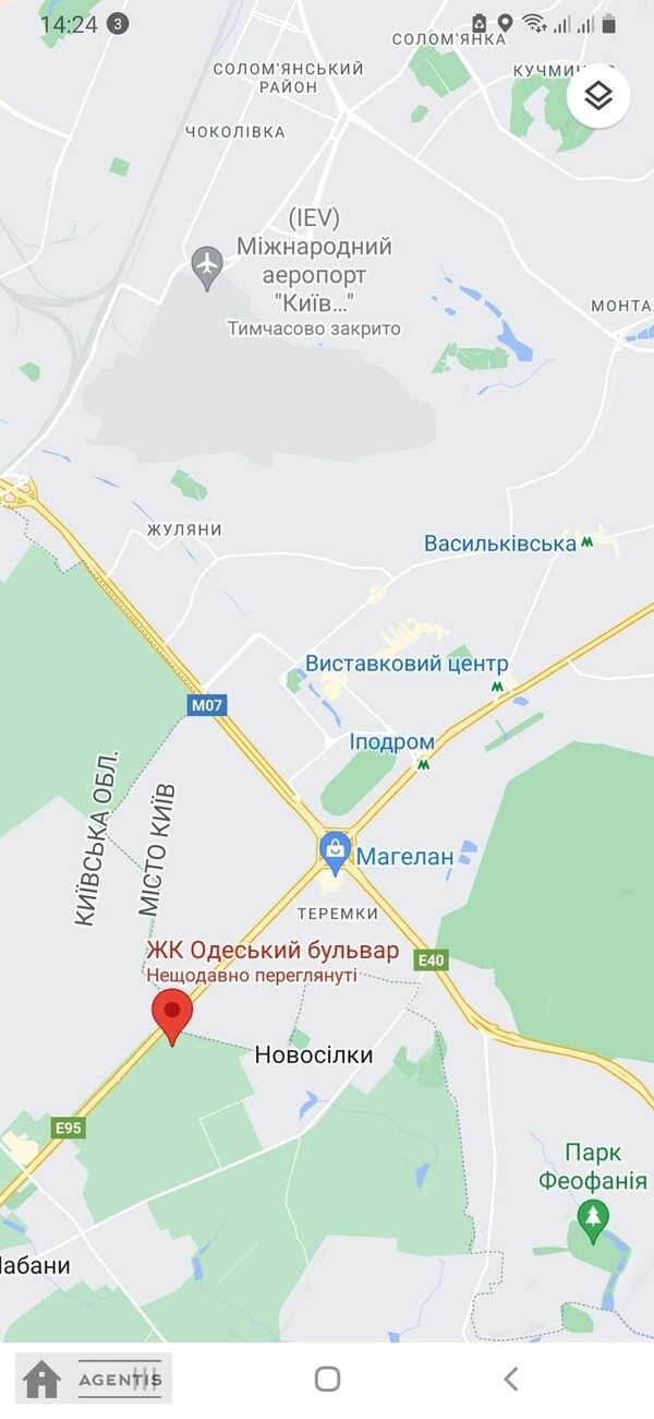 Здам квартиру 1 кімната, 40 m², 23 пов./26 поверхів. Приміська , Новоселки. 