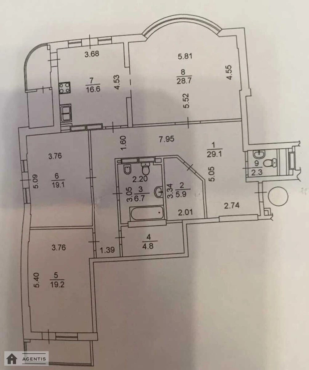 Сдам квартиру 3 комнаты, 140 m², 19 эт./26 этажей. Василя Тютюнника вул. (Анрі Барбюса), Киев. 