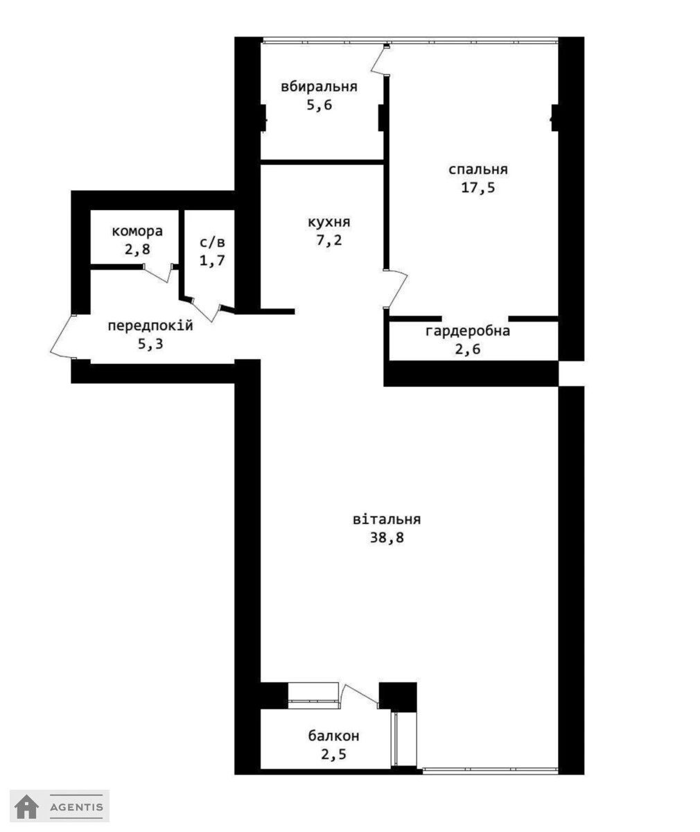 Сдам квартиру 2 комнаты, 84 m², 9 эт./9 этажей. 44, Сечевых Стрельцов 44, Киев. 