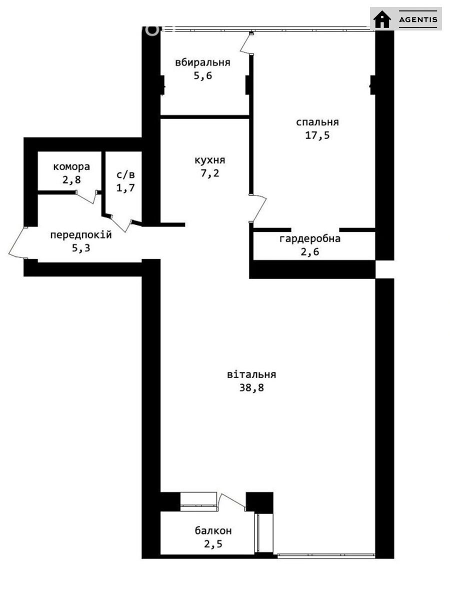 Apartment for rent 2 rooms, 84 m², 9th fl./10 floors. 44, Sichovyh Strliltsiv 44, Kyiv. 