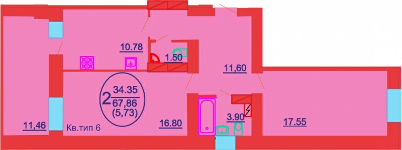 Продажа квартиры. 2 rooms, 68 m², 3rd floor/12 floors. 8, Чубинского Павла 8, Киев. 