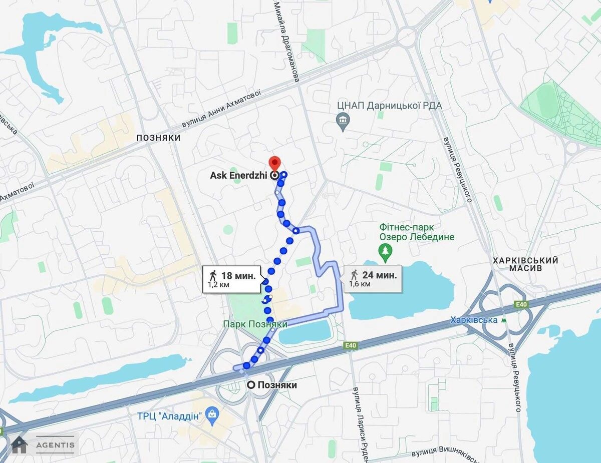 Здам квартиру 1 кімната, 54 m², 17 пов./25 поверхів. 13, Анни Ахматової вул., Київ. 