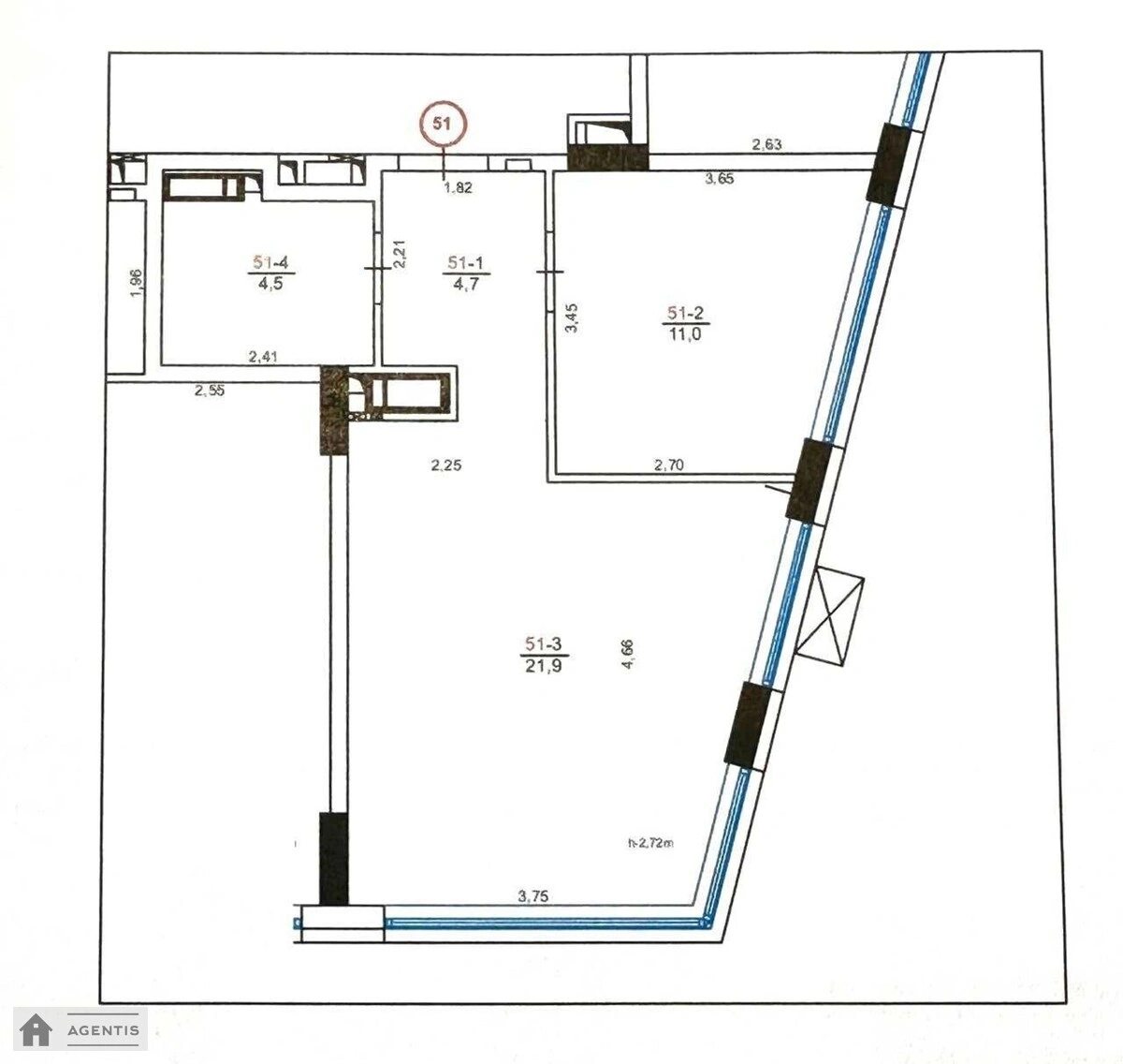 Сдам квартиру 1 комната, 42 m², 6 эт./21 этаж. Братів Чибінєєвих вул. (Чернігівська), Киев. 