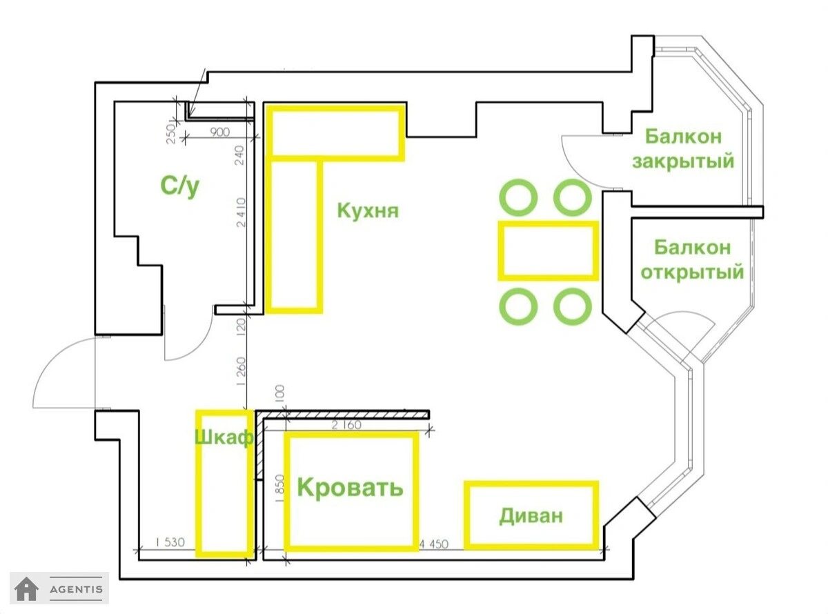 Сдам квартиру 1 комната, 47 m², 23 эт./26 этажей. 3, Коперника 3, Киев. 