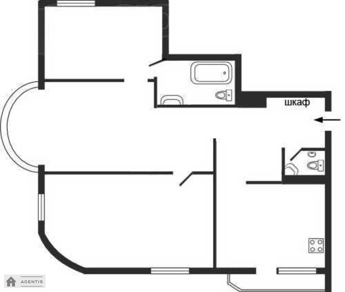 Сдам квартиру 3 комнаты, 100 m², 8 эт./16 этажей. 7, Миколи Бажана просп., Киев. 