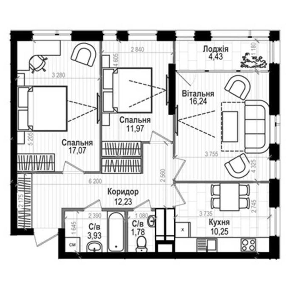 Продаж квартири 3 кімнати, 78 m², 12 пов./23 поверхи. 58, Науки 58, Київ. 