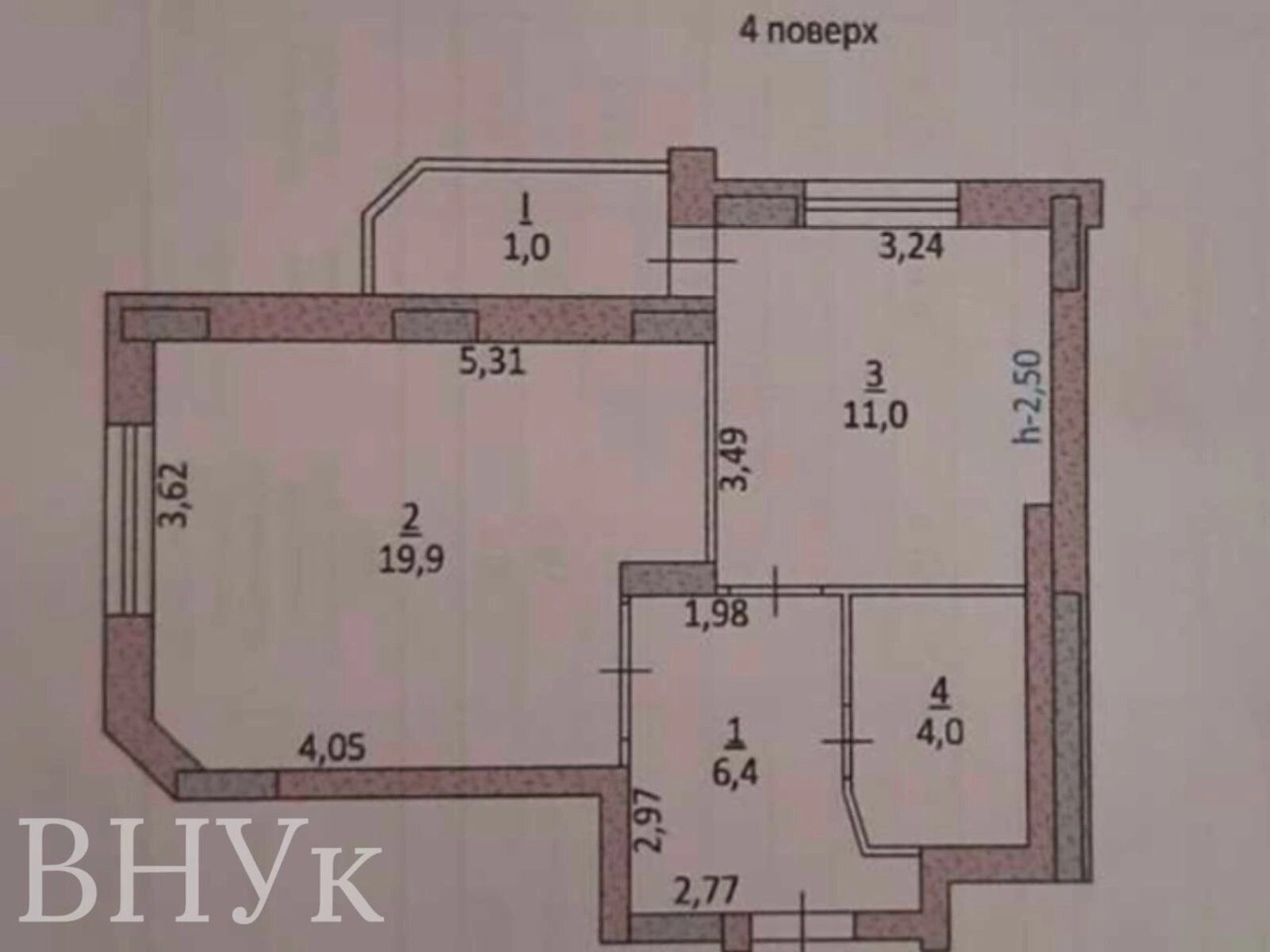 Apartments for sale 1 room, 42 m², 4th fl./10 floors. Troleybusna vul., Ternopil. 