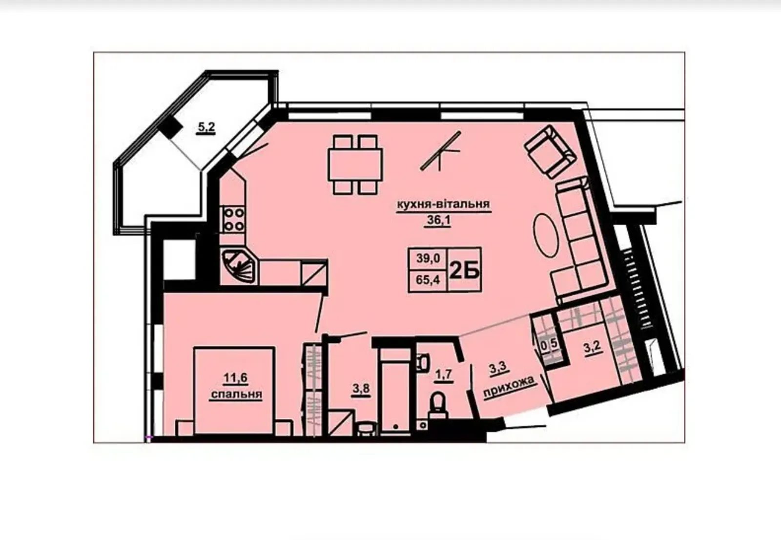 Продаж квартири 2 кімнати, 62 m², 6 пов./16 поверхів. Центр, Тернопіль. 