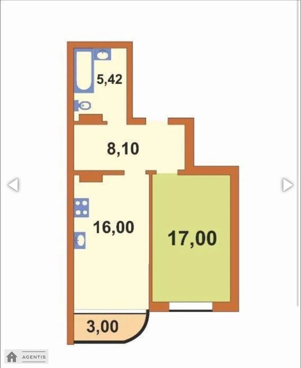 Здам квартиру 1 кімната, 45 m², 9 пов./25 поверхів. 15, Соломії Крушельницької вул., Київ. 