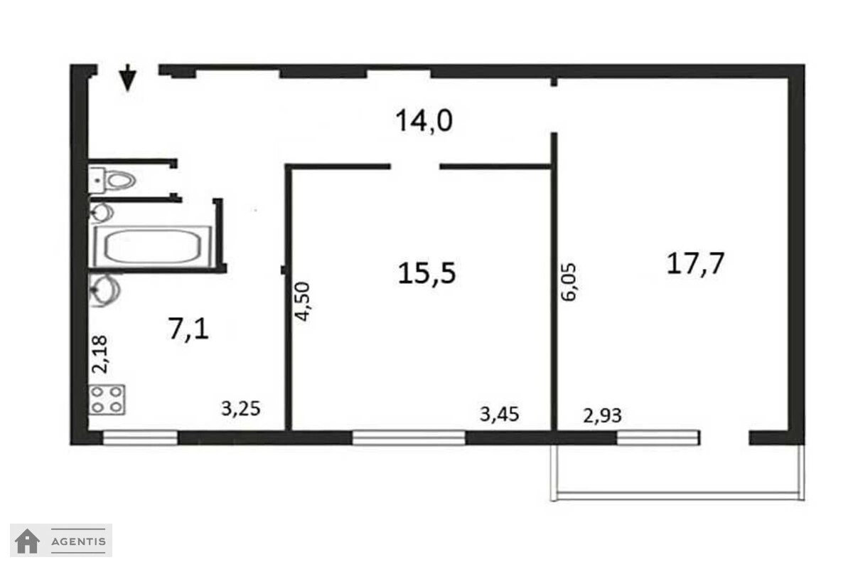 Сдам квартиру 2 комнаты, 64 m², 3 эт./5 этажей. 55, Петра Дорошенка вул. (Ленінська), Киев. 