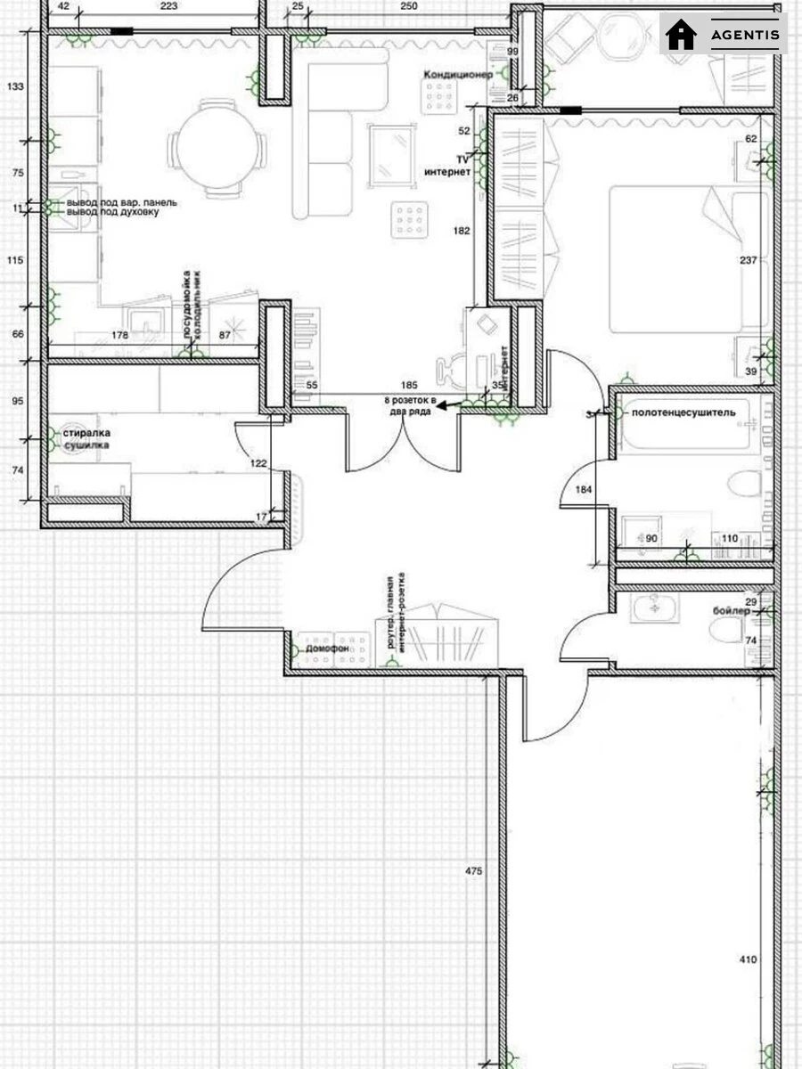 Apartment for rent 3 rooms, 80 m², 10th fl./26 floors. 62, Kahovska 62, Kyiv. 