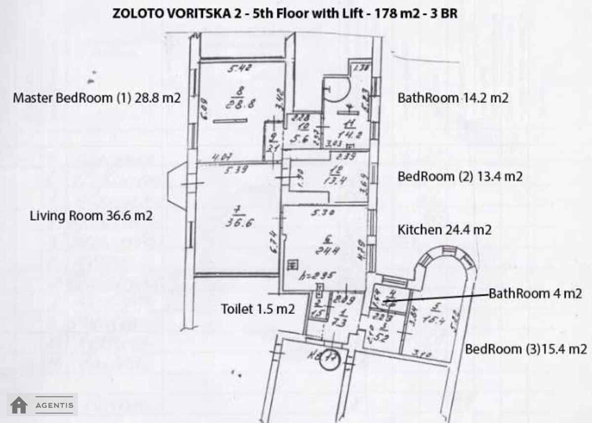 Здам квартиру 4 кімнати, 180 m², 4 пов./4 поверхи. 2, Золотоворітська 2, Київ. 