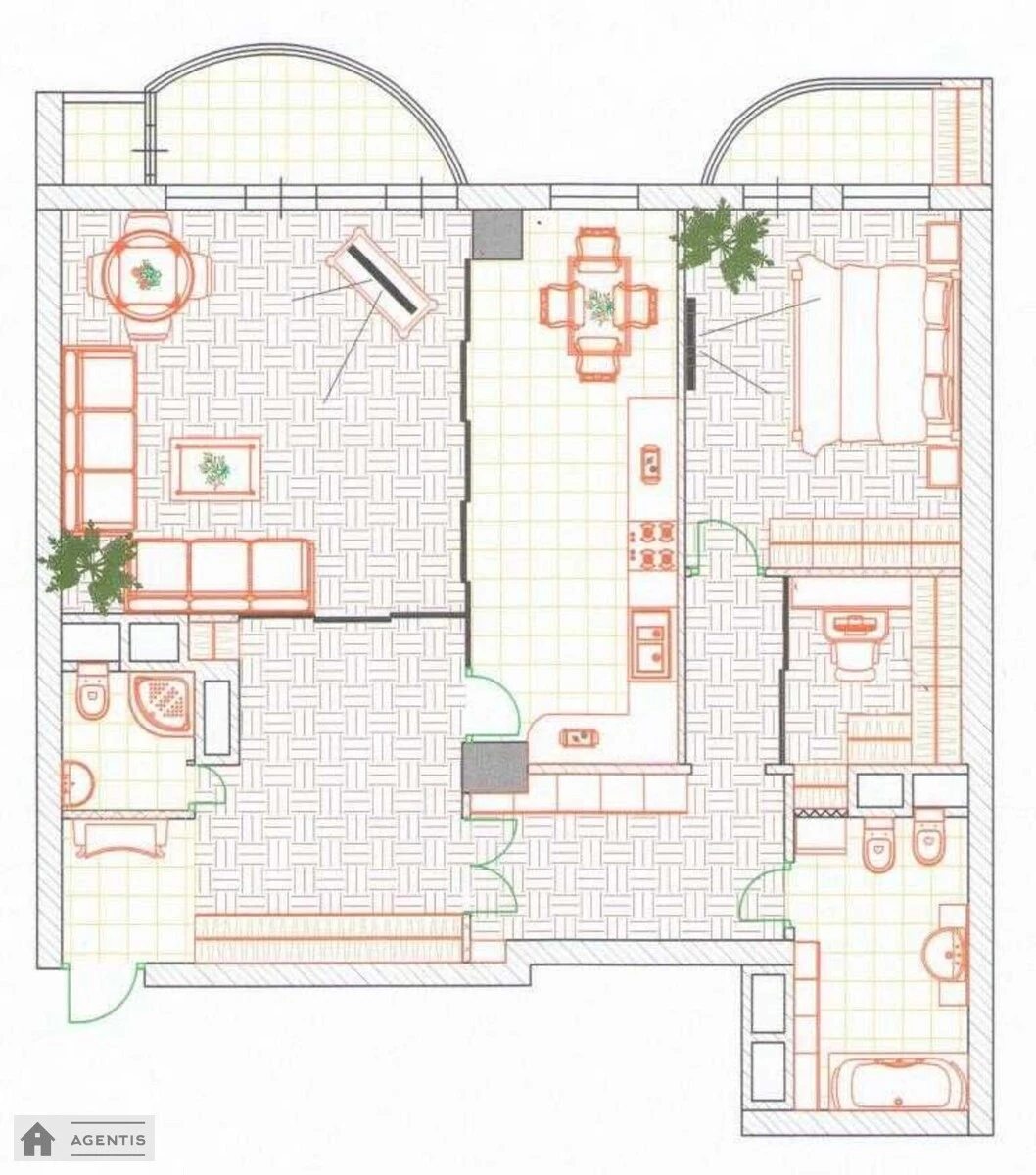 Сдам квартиру 2 комнаты, 105 m², 5 эт./26 этажей. 7, Леси Украинки 7, Киев. 