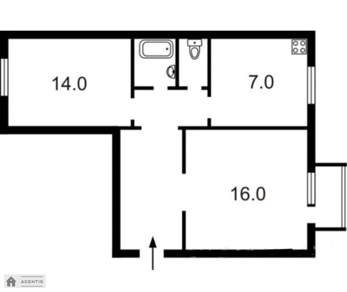 Сдам квартиру 2 комнаты, 60 m², 3 эт./6 этажей. 13, Круглоуниверситетская 13, Киев. 