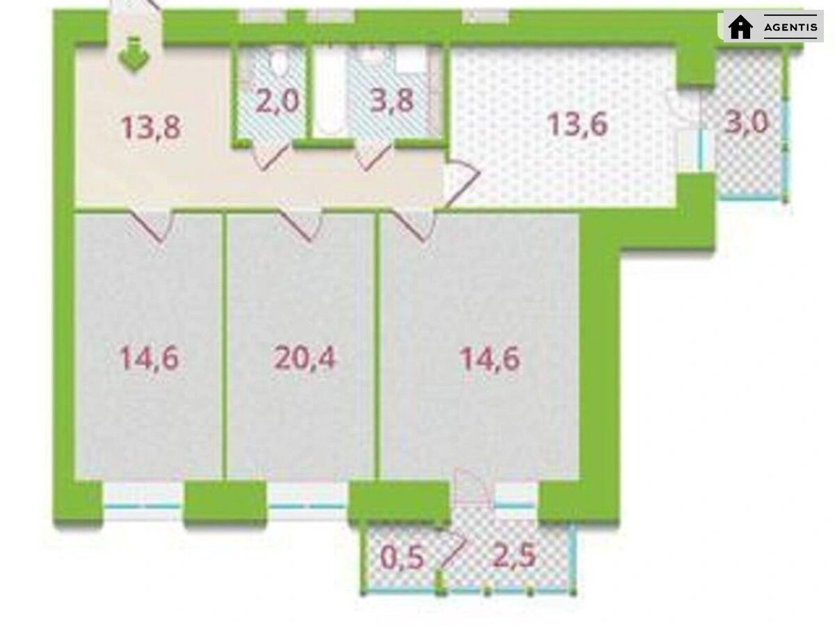 Сдам квартиру 3 комнаты, 90 m², 14 эт./19 этажей. 48, Патріарха Мстислава Скрипника вул. (Миколи Островського), Киев. 