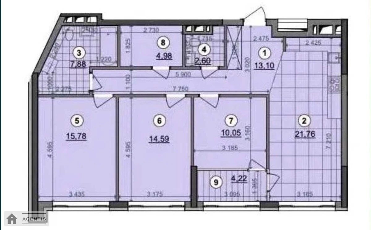 Apartment for rent 3 rooms, 95 m², 18th fl./25 floors. Viktora Nekrasova vul. Pivnichno-Syretska, Kyiv. 