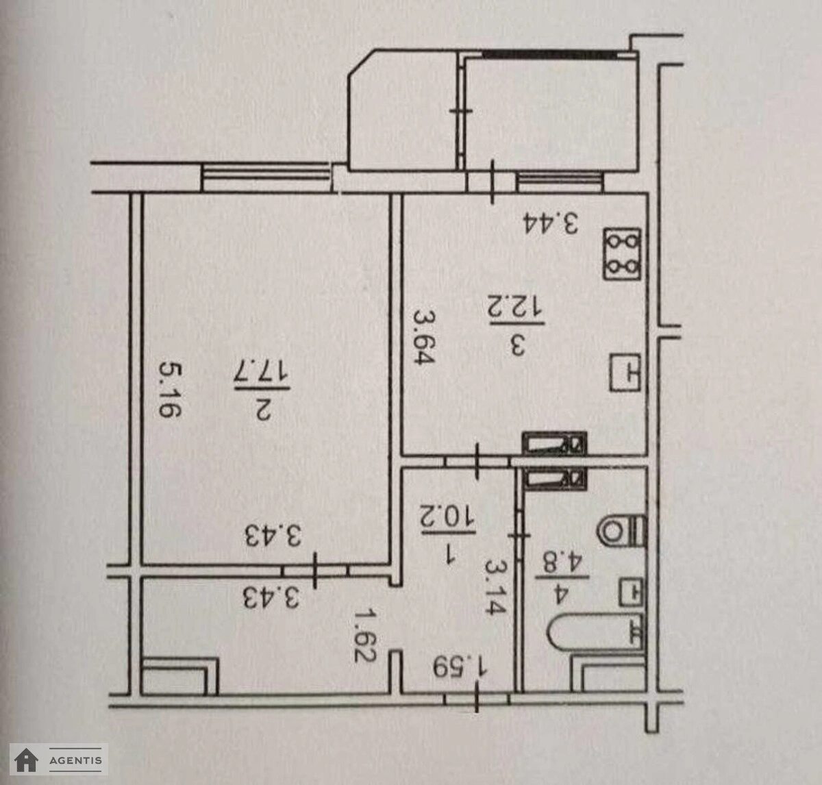 Apartment for rent 1 room, 48 m², 1st fl./25 floors. 24, Urlivska 24, Kyiv. 