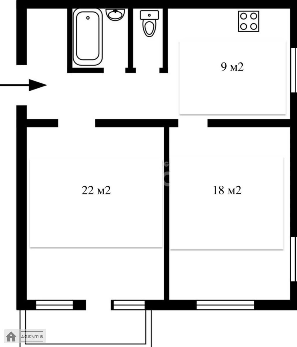 Сдам квартиру 2 комнаты, 60 m², 3 эт./3 этажа. 26, Донецкая 26, Киев. 