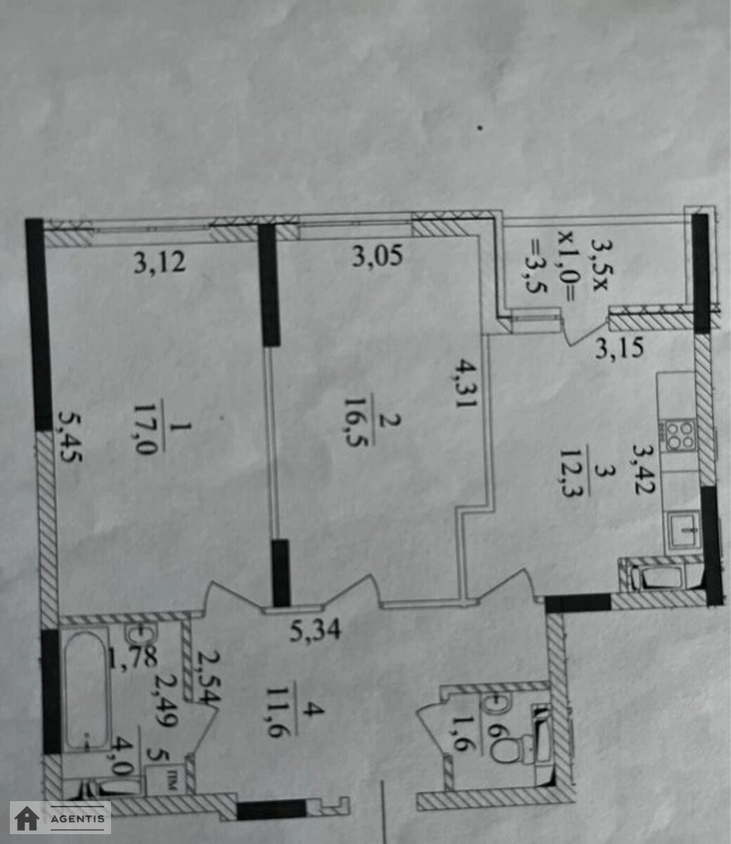 Сдам квартиру 2 комнаты, 66 m², 12 эт./16 этажей. 46, Любомира Гузара просп. (Космонавта Комарова), Киев. 