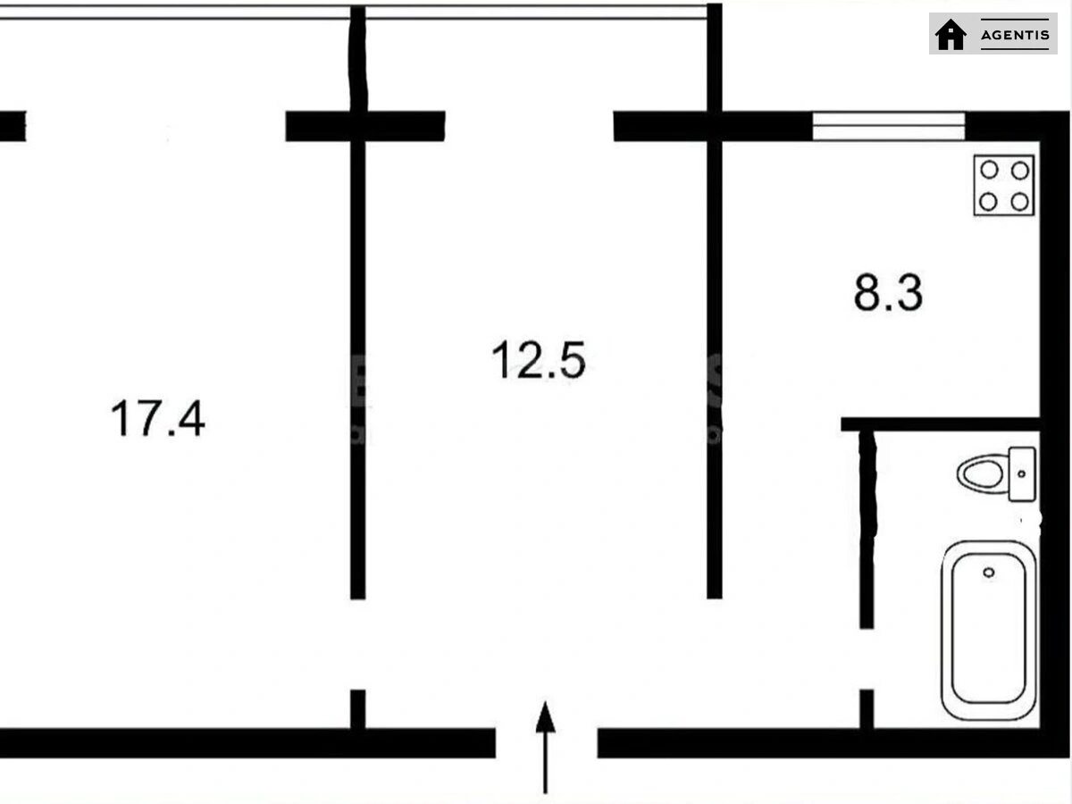 Здам квартиру 2 кімнати, 60 m², 7 пов./12 поверхів. 8, Печенізька 8, Київ. 