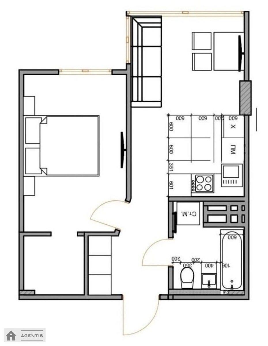 Здам квартиру 1 кімната, 36 m², 17 пов./21 поверх. 24, Ракетна 24, Київ. 