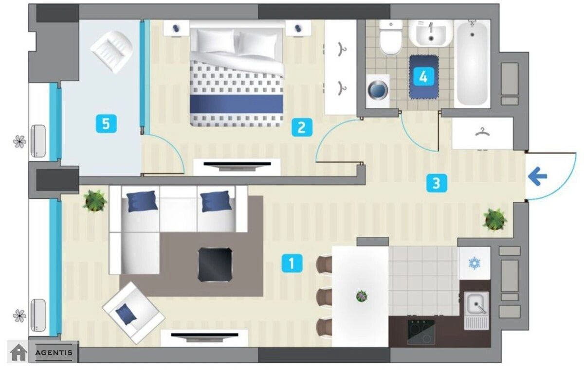 Здам квартиру 2 кімнати, 51 m², 15 пов./24 поверхи. Зарічна, Київ. 