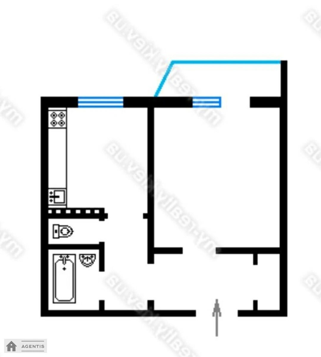 Здам квартиру 1 кімната, 39 m², 3 пов./10 поверхів. 59, Миколи Закревського вул., Київ. 