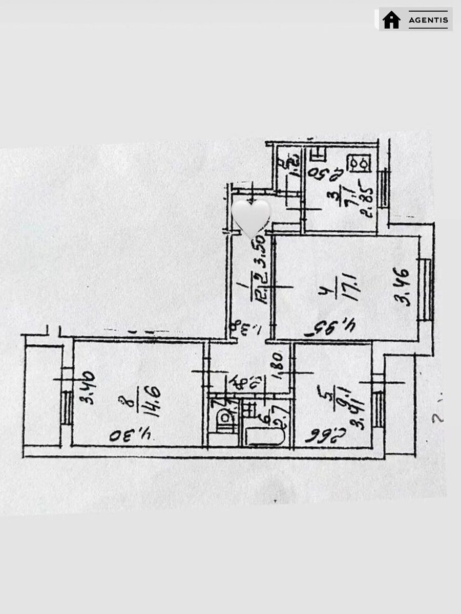 Apartment for rent 3 rooms, 69 m², 6th fl./9 floors. 5, Panteleymona Kulisha vul. Chelyabinska, Kyiv. 