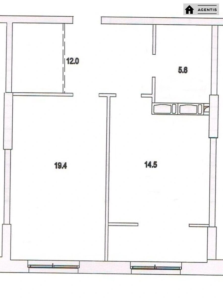 Apartment for rent 1 room, 55 m², 7th fl./25 floors. 73, Glybochytcka 73, Kyiv. 