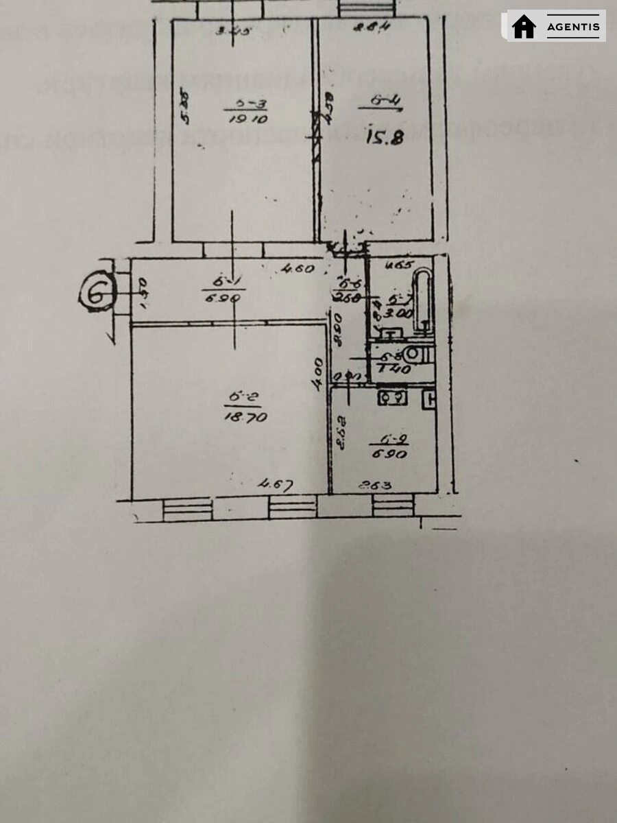 Сдам квартиру 3 комнаты, 74 m², 2 эт./5 этажей. 4, Гусовского 4, Киев. 