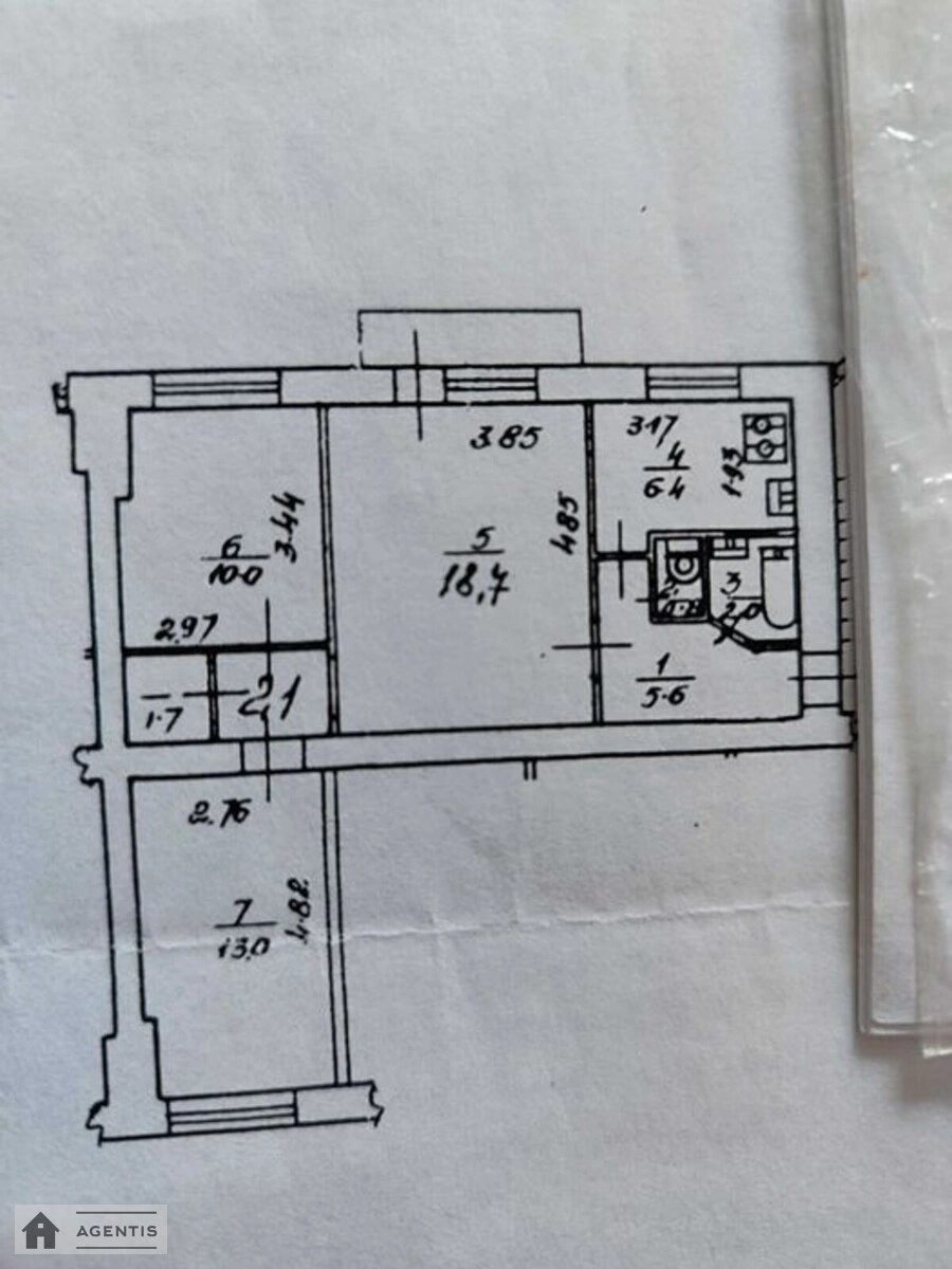 Apartment for rent 3 rooms, 60 m², 3rd fl./8 floors. Entuziastiv, Kyiv. 