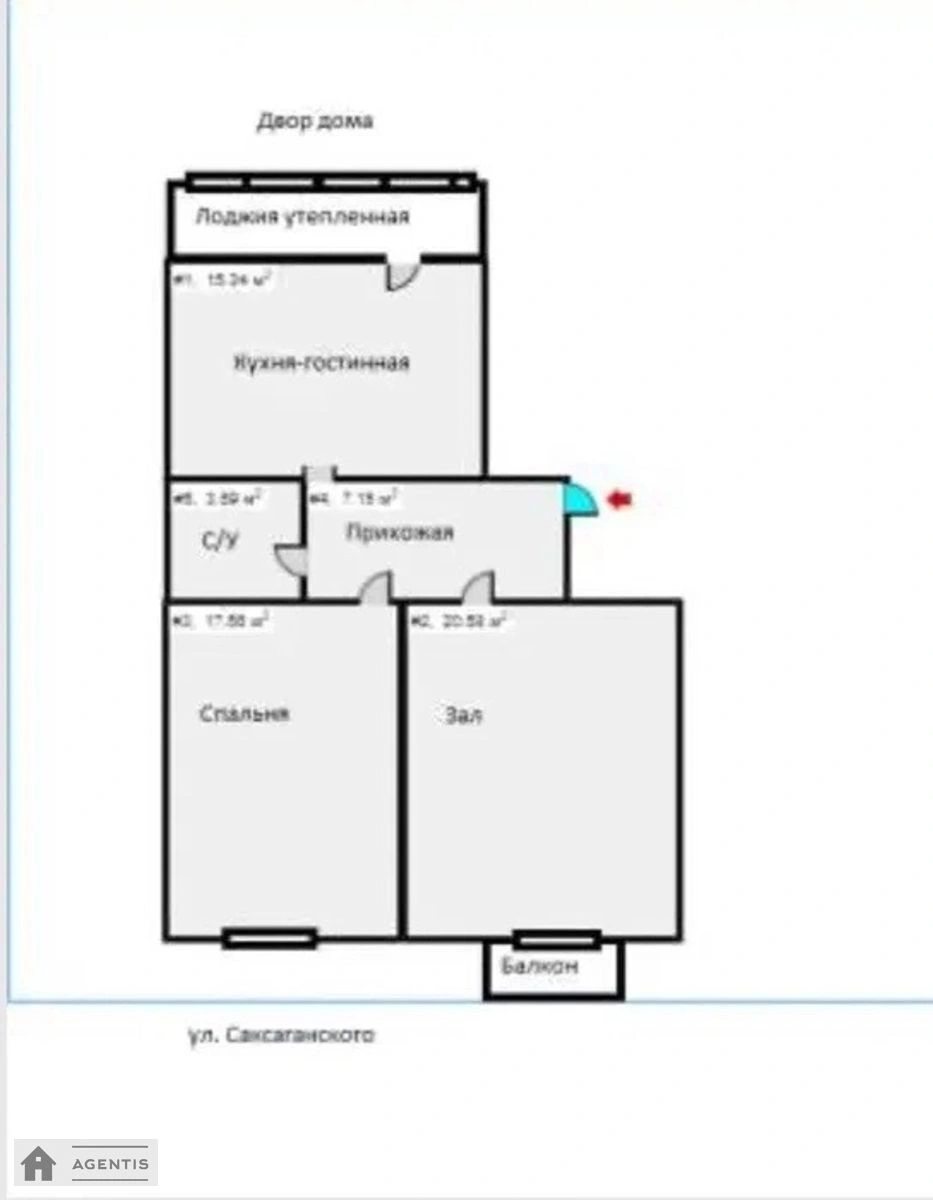 Сдам квартиру 2 комнаты, 65 m², 4 эт./6 этажей. 70, Саксаганского 70, Киев. 