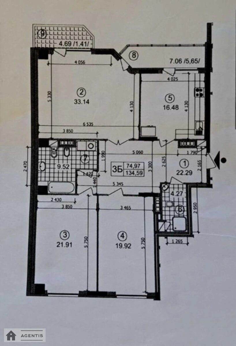 Сдам квартиру 3 комнаты, 133 m², 3 эт./21 этаж. Мокра вул. (Кудряшова), Киев. 