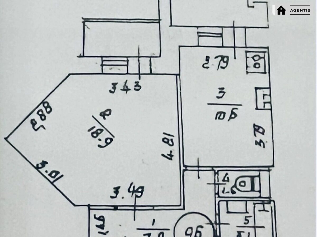 Сдам квартиру 1 комната, 47 m², 6 эт./11 этажей. 17, Драгоманова 17, Киев. 