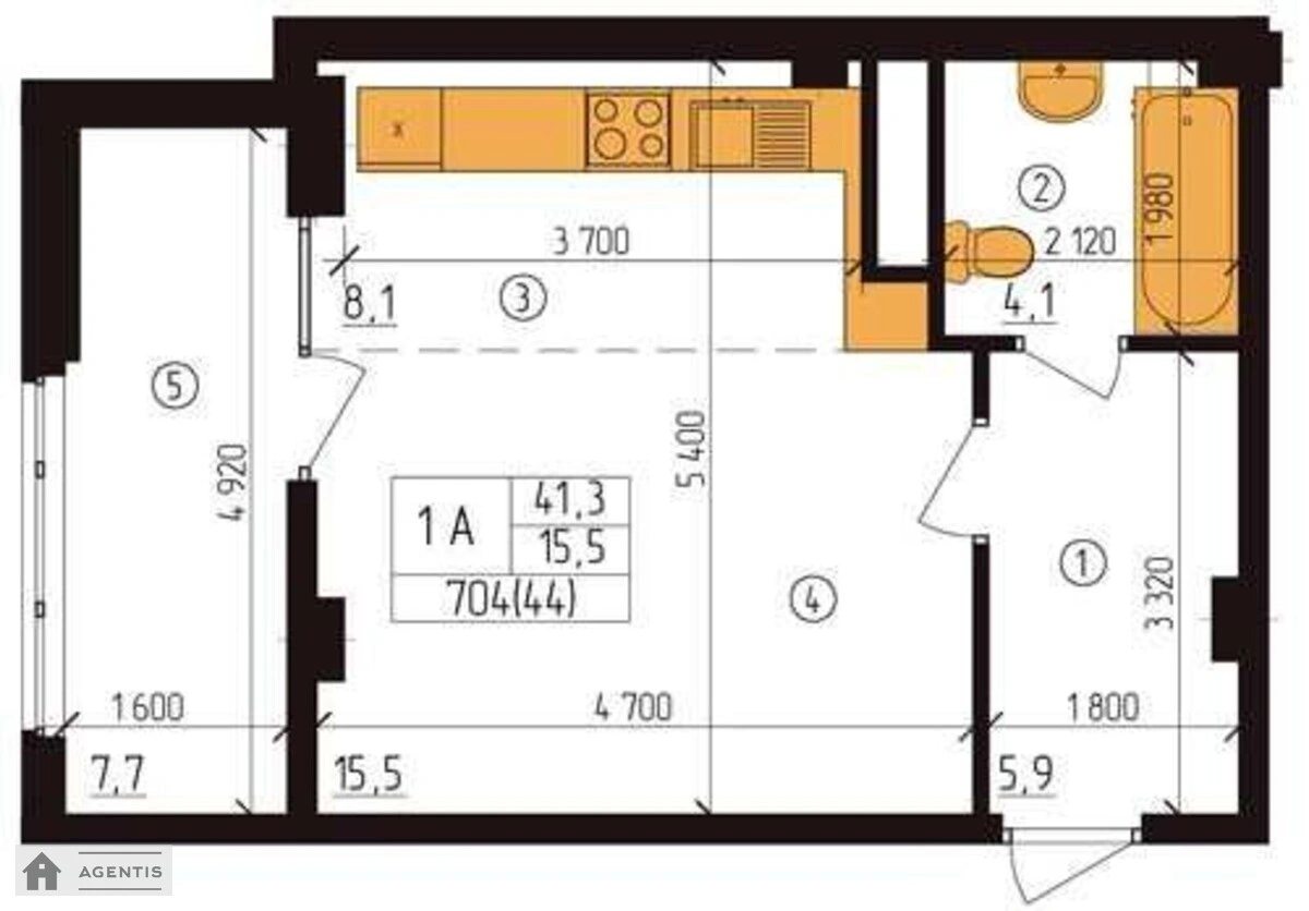 Сдам квартиру 1 комната, 41 m², 7 эт./25 этажей. 16, Нагорная 16, Киев. 