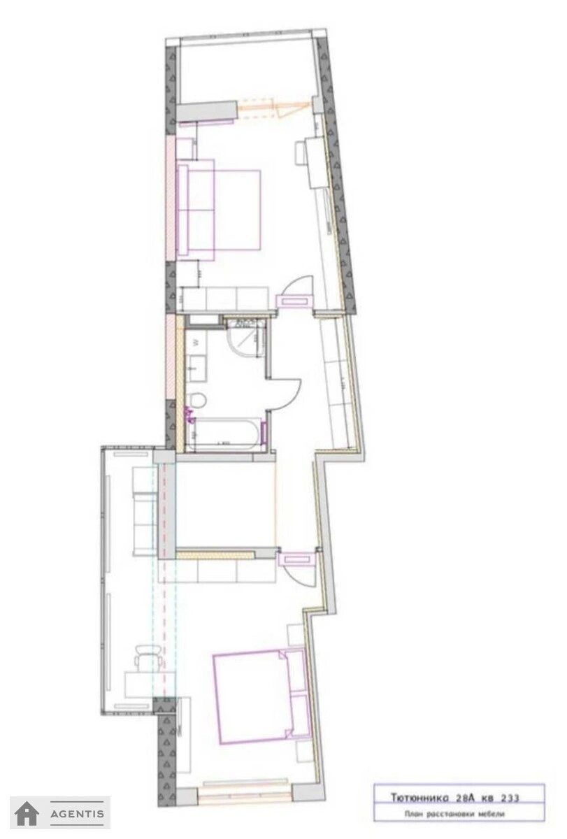 Здам квартиру 3 кімнати, 105 m², 23 пов./24 поверхи. 28, Василя Тютюнника вул. (Анрі Барбюса), Київ. 