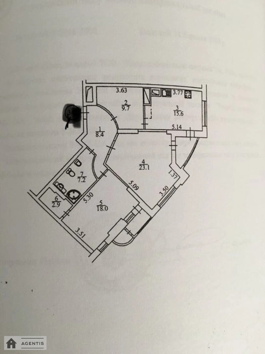 Сдам квартиру 2 комнаты, 95 m², 25 эт./26 этажей. 22, Петра Григоренка просп., Киев. 