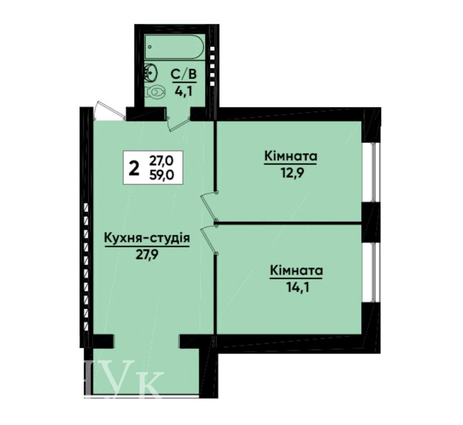 Продаж квартири 2 кімнати, 59 m², 2 пов./5 поверхів. 35, Весела вул., Тернопіль. 