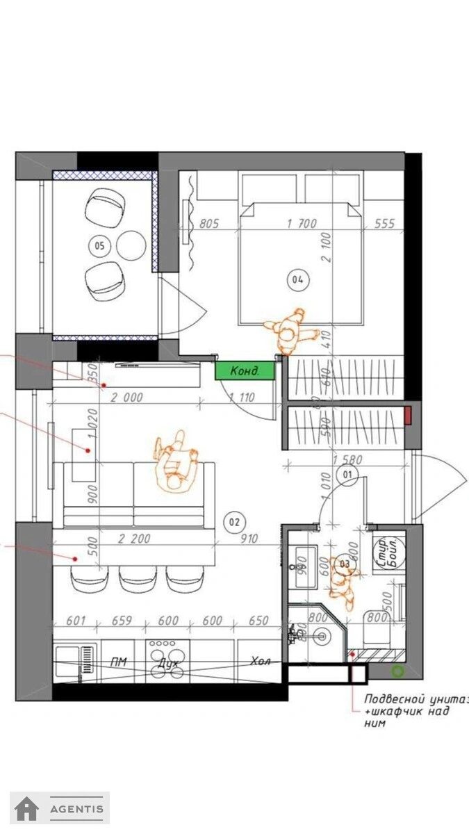 Apartment for rent 1 room, 31 m², 6th fl./10 floors. Salutna, Kyiv. 