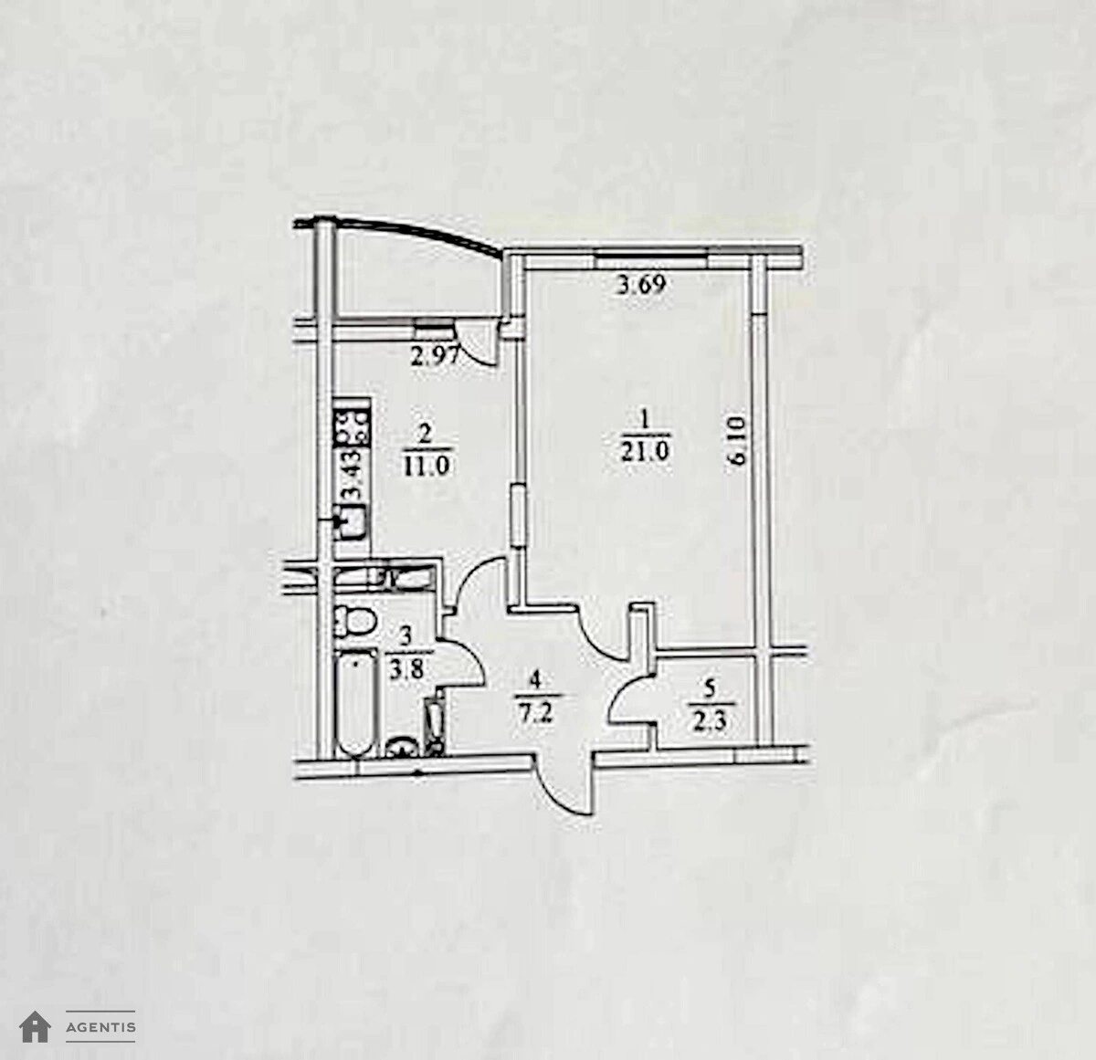 Apartment for rent 1 room, 49 m², 15th fl./25 floors. 14, Voskresenska 14, Kyiv. 